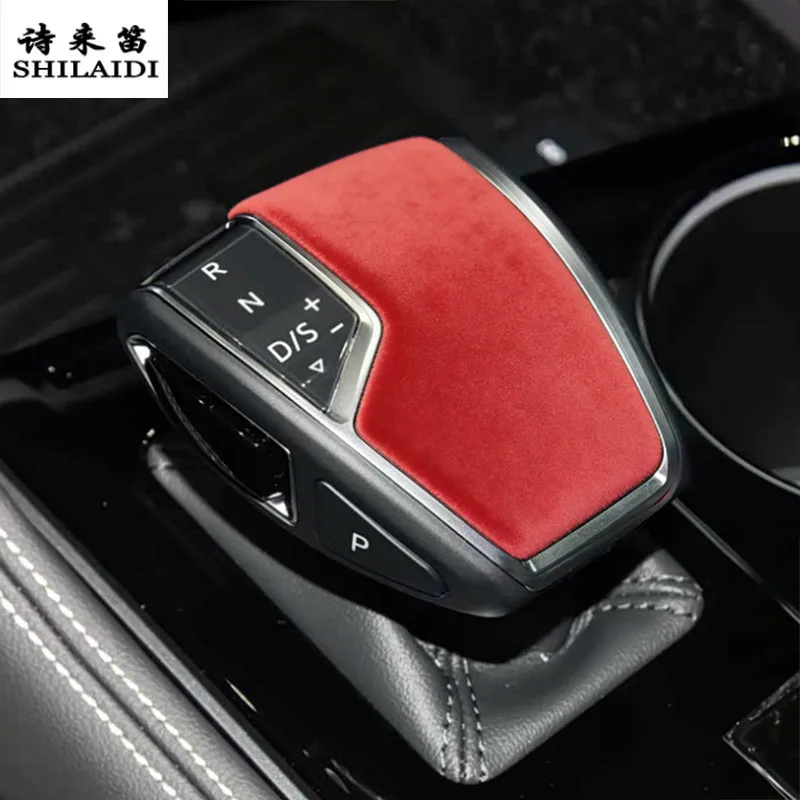 Suede leather Car Wrapping ABS For Volkswagen VW Touareg 2019-2026 Gear Shift Knob Cover handle Trim Armrest Box Sticker Styling