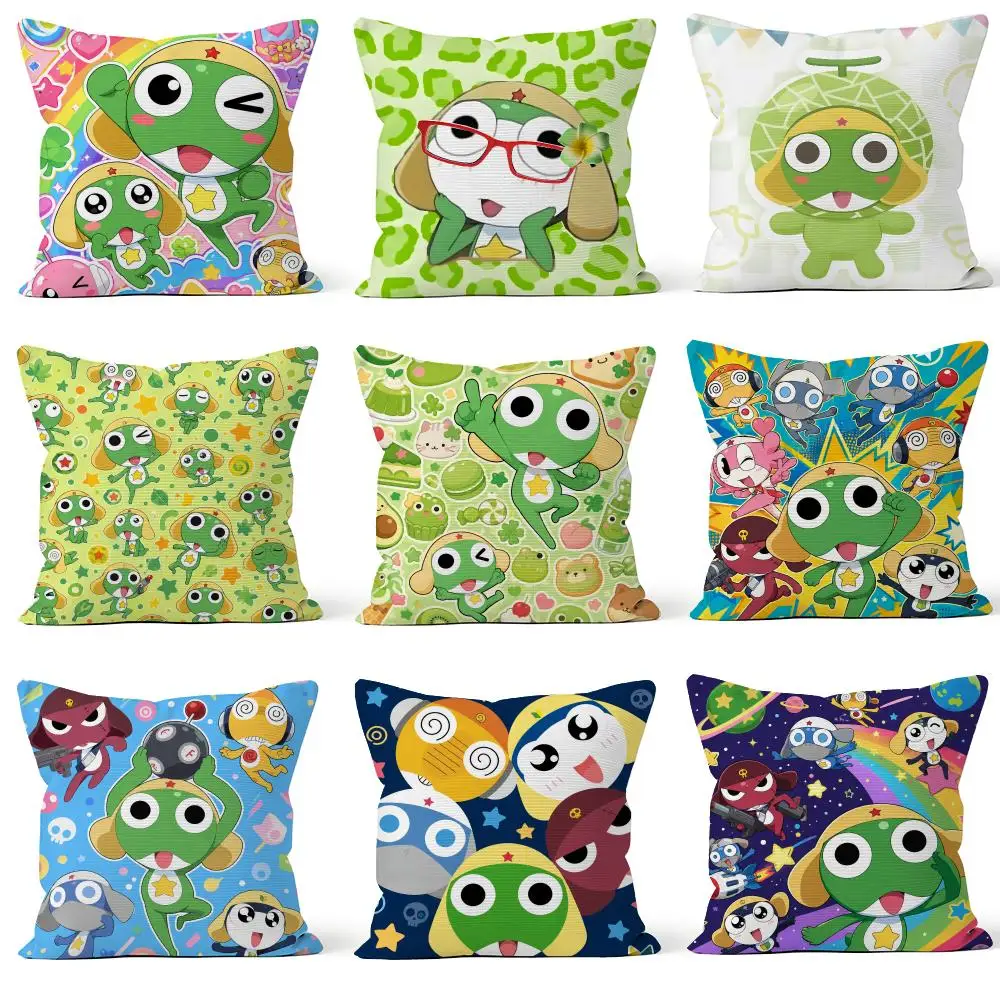 Anime Sgt. Frog Keroro Tamama Giroro Cushion Cover Throw Pillow Soft Short Plush Cozy Durable For Sofa Bedroom Home Decor Gift