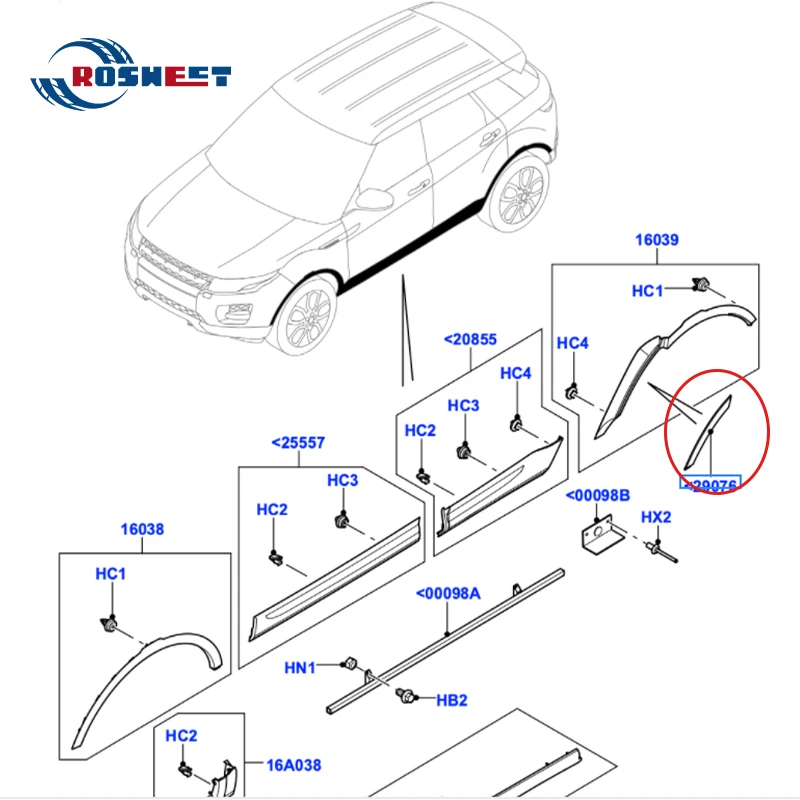 Car Styling Fender Arch Anterior Part of Rear Wheel Eyebrow For Range Rover Evoque 2010-2018 L538 Car Accessories