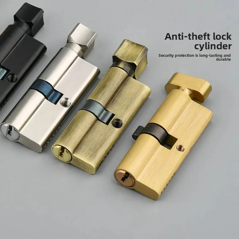 Aluminum Thumb Turn Door Lock Cylinder UPVC Anti-Pick 3 Keys Home Security Hardware 35/35
