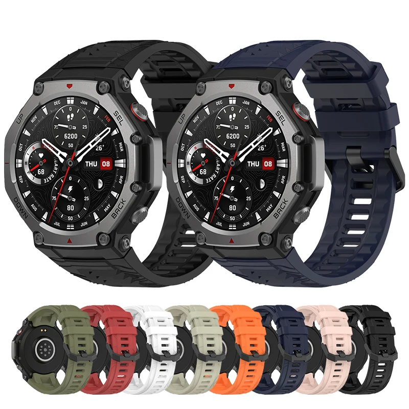 Bands Compatible with AMAZFIT T-Rex 3 SmartWatch Replacement Silicone Sport Band and Removal Tools Suitable for AMAZFIT T-Rex 3