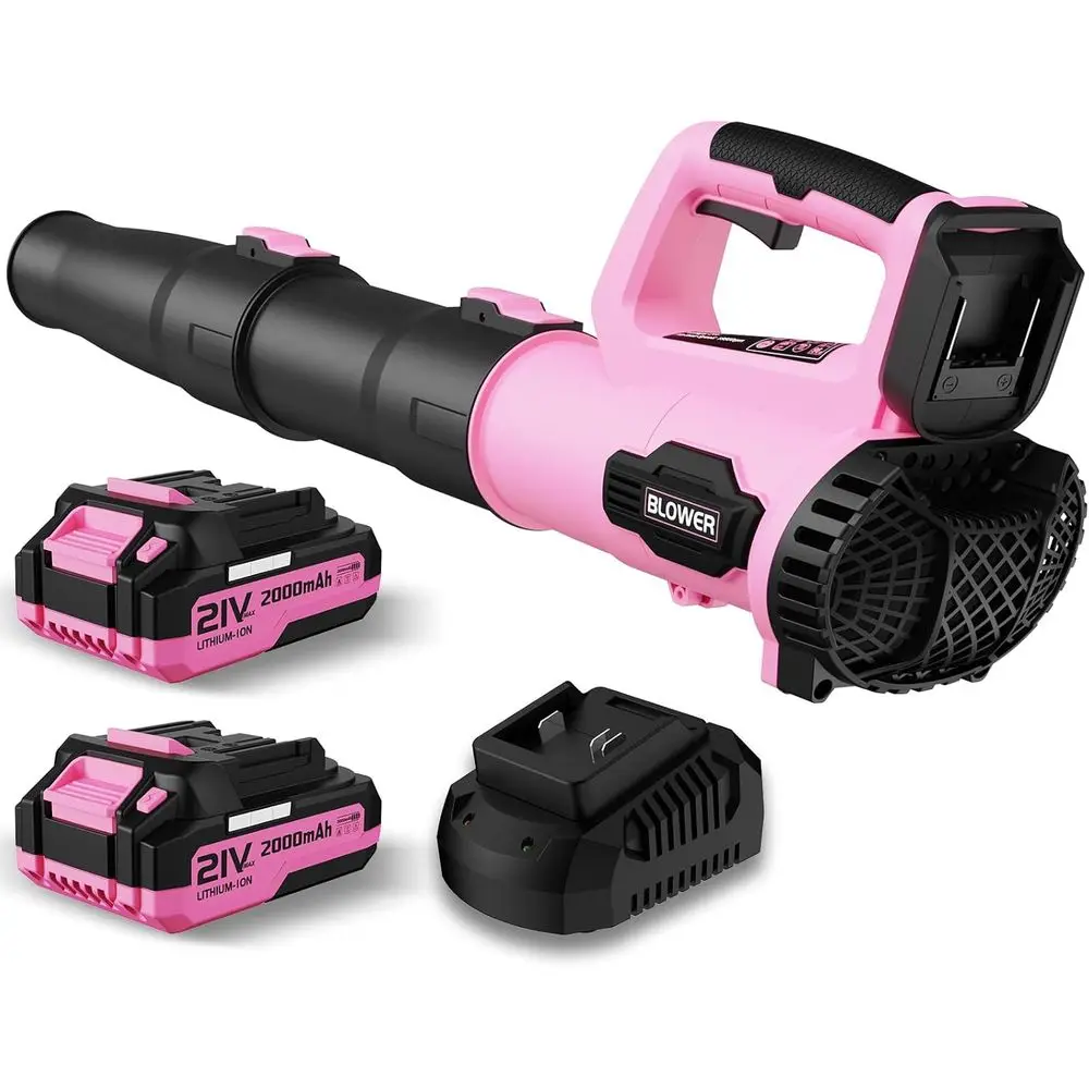 

Вентилятор для листьев, беспроводной электрический вентилятор 21 В с 2 батареями емкостью 2,0 Ач и быстром зарядным устройством 1 часа, легкий вентилятор для листьев для патио Clea