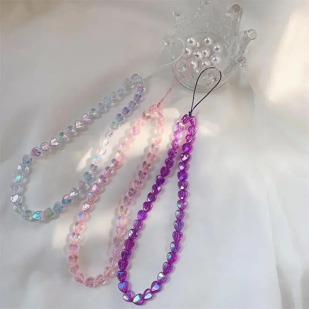 Cute Star Beaded Phone Chain Acrylic Beaded Korea Phone Pendant Lovely Coloful Anti-Lost Phone Chain Hanging Jewelry Girl Gift