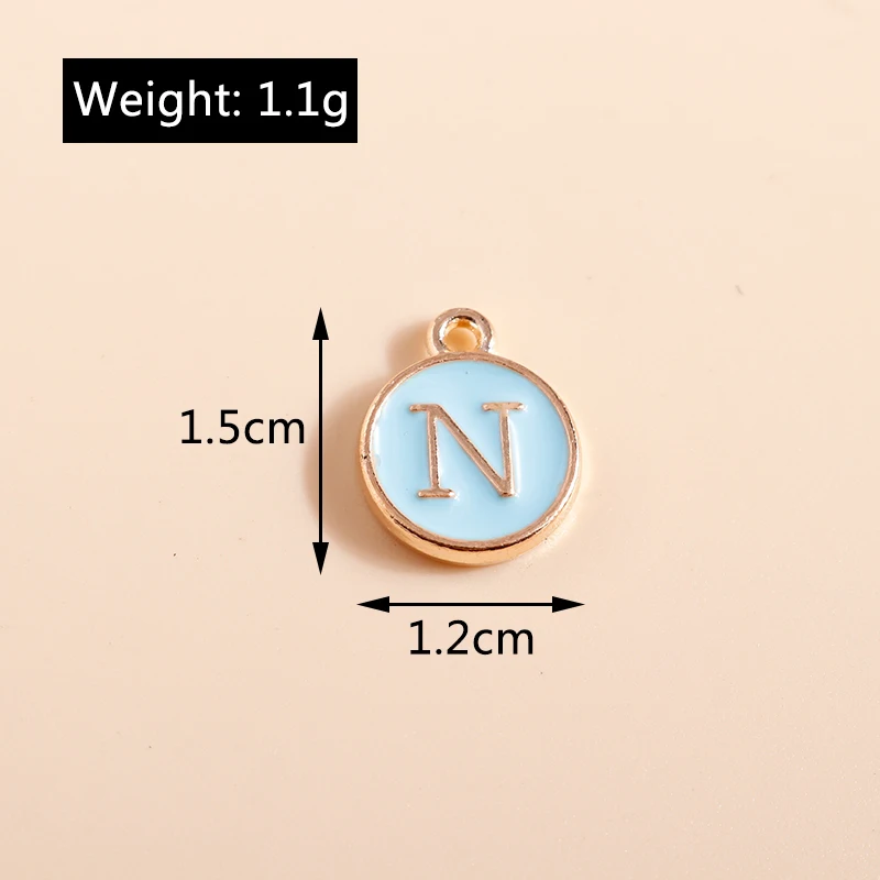 Leslie 10 Stück 8 Farben niedliche Mini-Alphabet-Charm-Anhänger mit 26 Buchstaben für DIY-Namen, Schmuck, Halskette, Armband, Ohrringe, Geburtstagsgeschenke – Detail 15