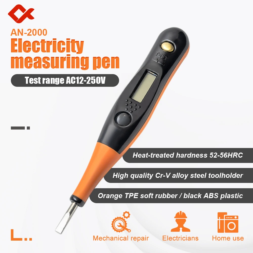 

Electricity Measuring Screwdriver Pen Digital Display Electrician Multifunction Leakage Detection Pen 12-250V