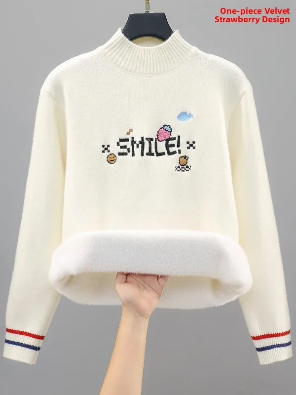 Suéter de Lana uesa para Niñas Estudiantes de Secunia, Estilo Universitario Otoño Invierno, Estilo Dulce con Lazo de Mar...