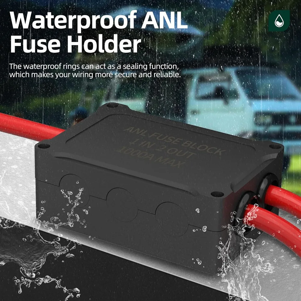 

RMWIN-ANL Fuses Compatible Heavy Duty Dual Fuse Holder Waterproof Design For Marine For Automotive Car Truck Boat Applications
