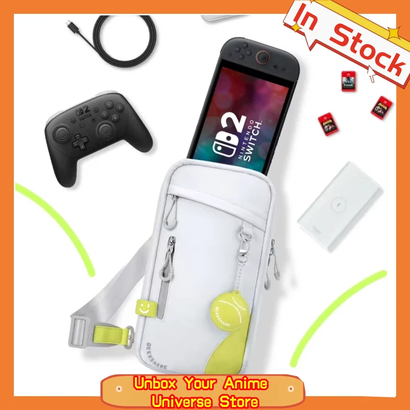 Geekshare Switch 2 Carrying Bag Portable Crossbody Sling Chest Bag Waterproof Digital Storage Pouch For Commute Travel Cycling