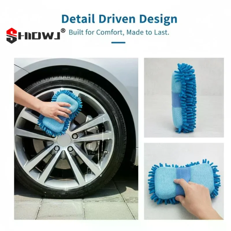 1Pcs Auto Gloves Styling Accessories Microfiber Car Washer Sponge Cleaning Car Care Detailing Brushes Washing Towel
