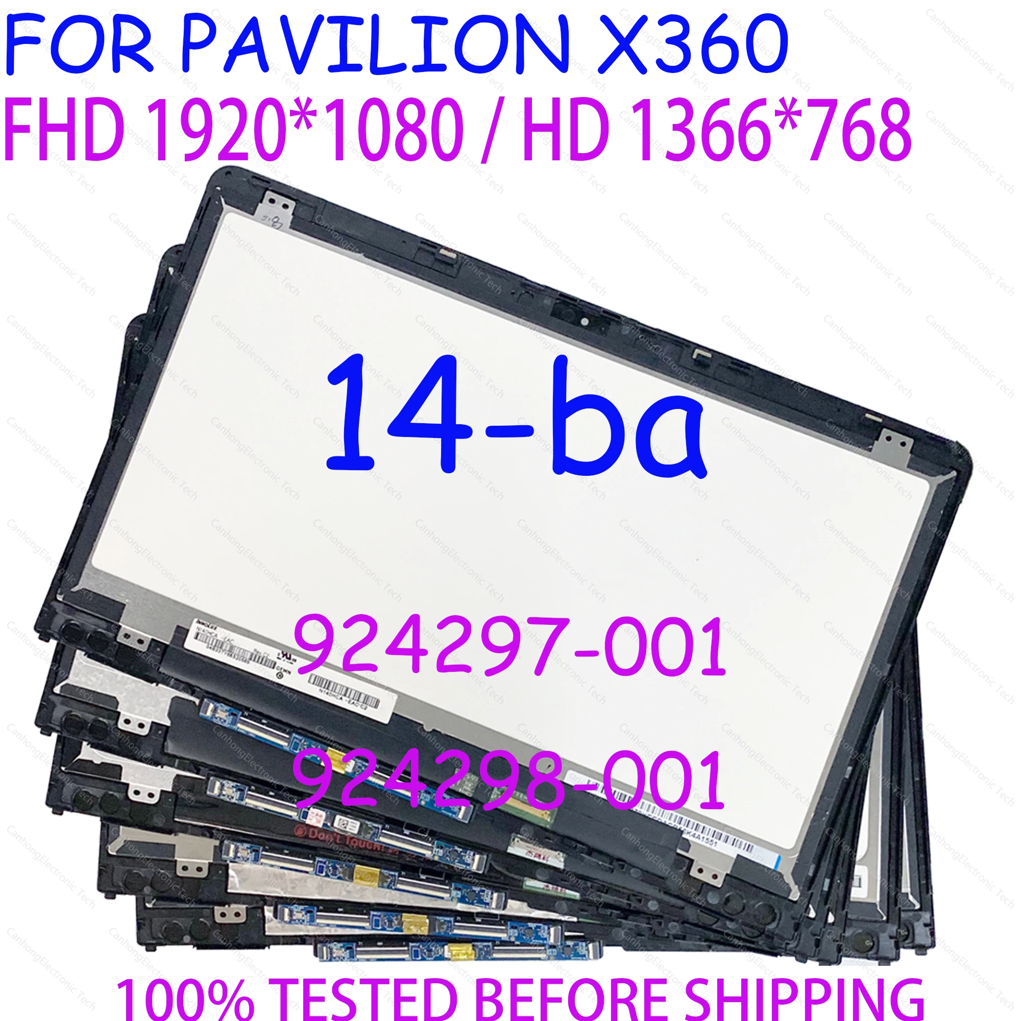 

14" For HP Pavilion X360 14-BA 14-ba003tx 14-ba004tu LCD Display Touch Screen Digitizer Replacement Assembly with Frame