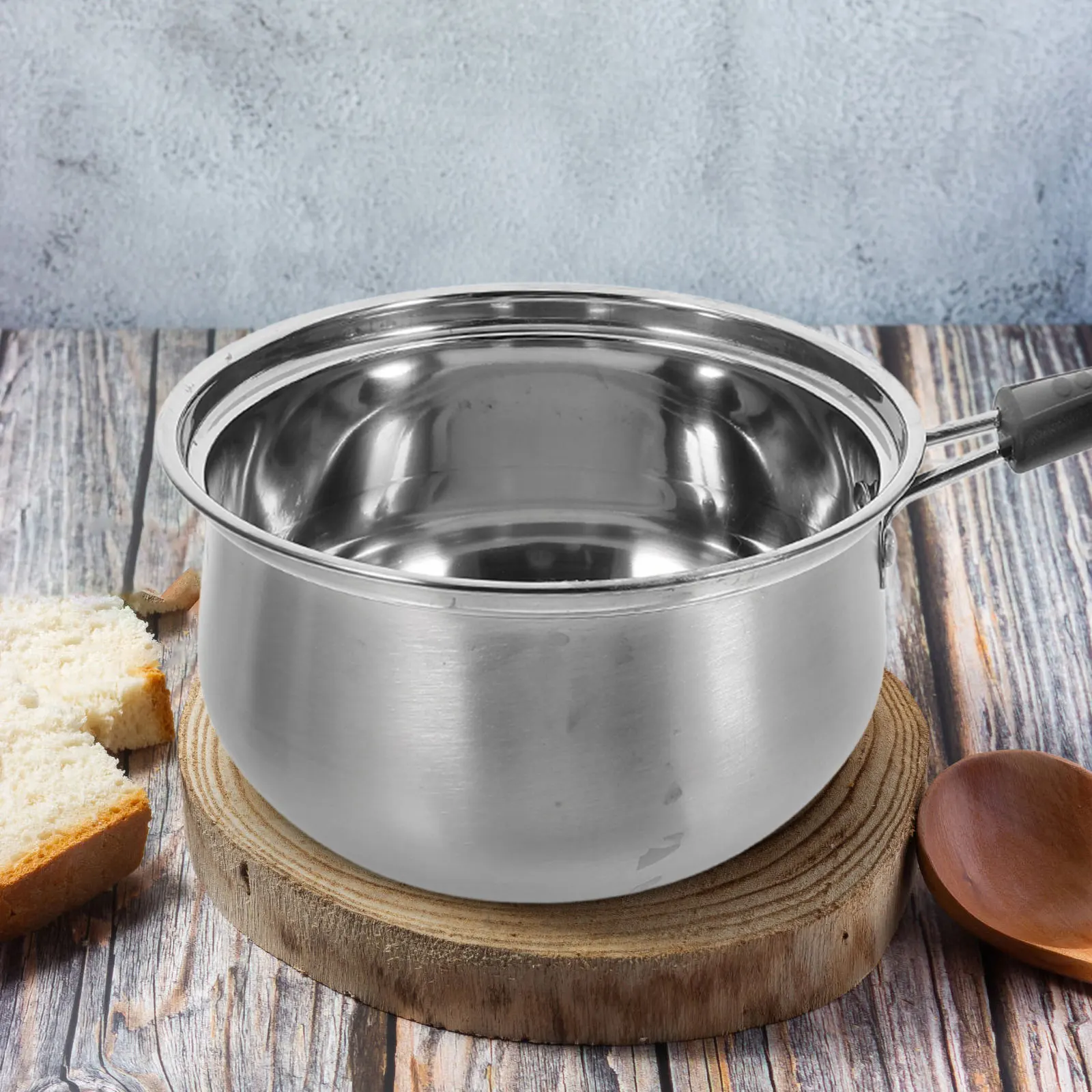 Sartén de leche de acero inoxidable, olla de sopa antiadherente para cocinar en casa, albóndigas, verduras, pescado, aves de corral, uso doméstico, resistente, 1 ud.