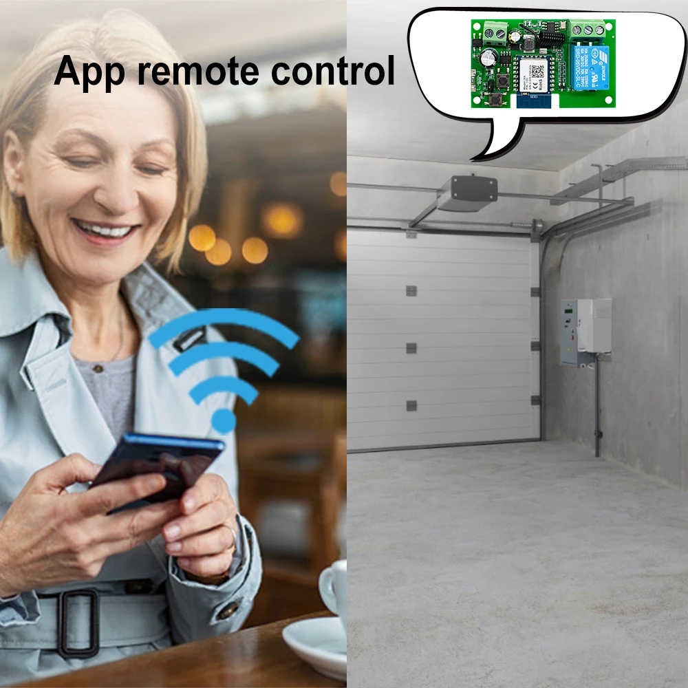 WiFi Smart Switch Garage Türöffner Sprachsteuerung Controller Arbeit mit Alexa Echo Google Home SmartLife/Tuya APP RF433mhz