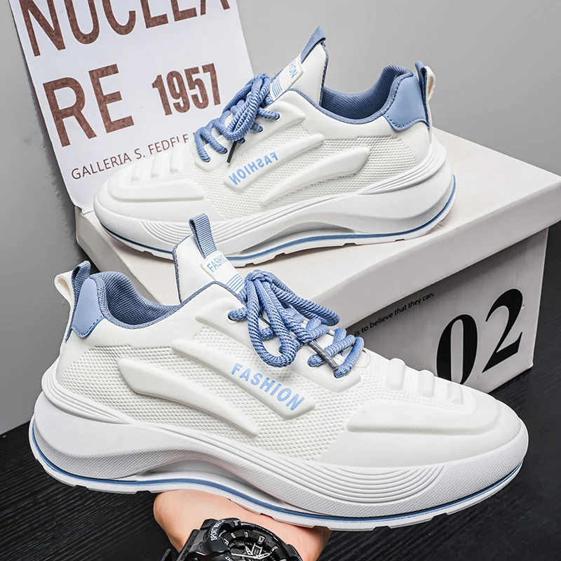 

Integrated Tongue Men Shoes Combined Tongue Design Breathable Mesh Anti-slip Sole for Quick On And Off Daily Sports Wear