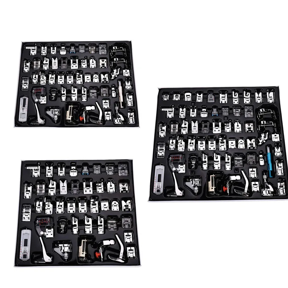 

42/52/62Pcs/Set Sewing Machine Presser Foot Cloth Leather Splice For Brother Singer Durable Accessories Metal Household Part