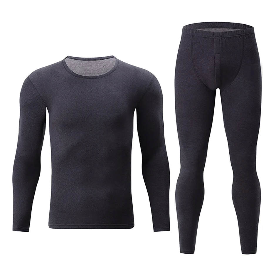 2/4 Stück Herren Einfarbig Einfache Herbst Und Winter Thermo-unterwäsche Bequeme Und Lässige Bottoming Unterwäsche Teenager Pyjama – Detail 31