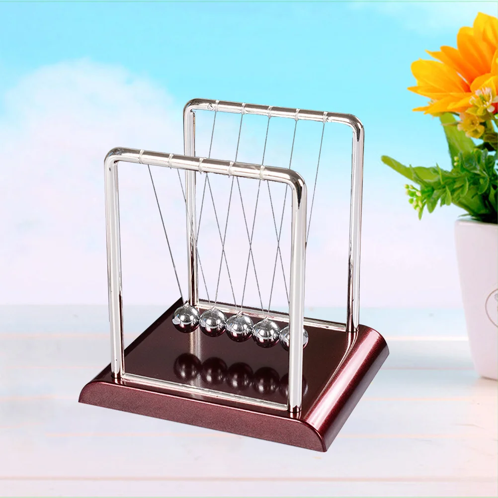 

Metal Newton Pendulum Square Shaped Bumper Ball For Desk Home Office Decor Stress Relief Educational Craft Gift