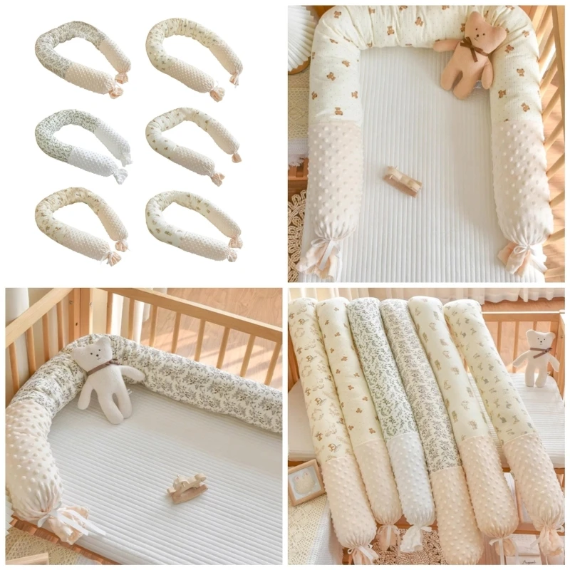 Baby Multifunctional Crib Bumper Soft & Breathable Infant Safety Crib Bumper 180cm Length for 360 Degree Protections