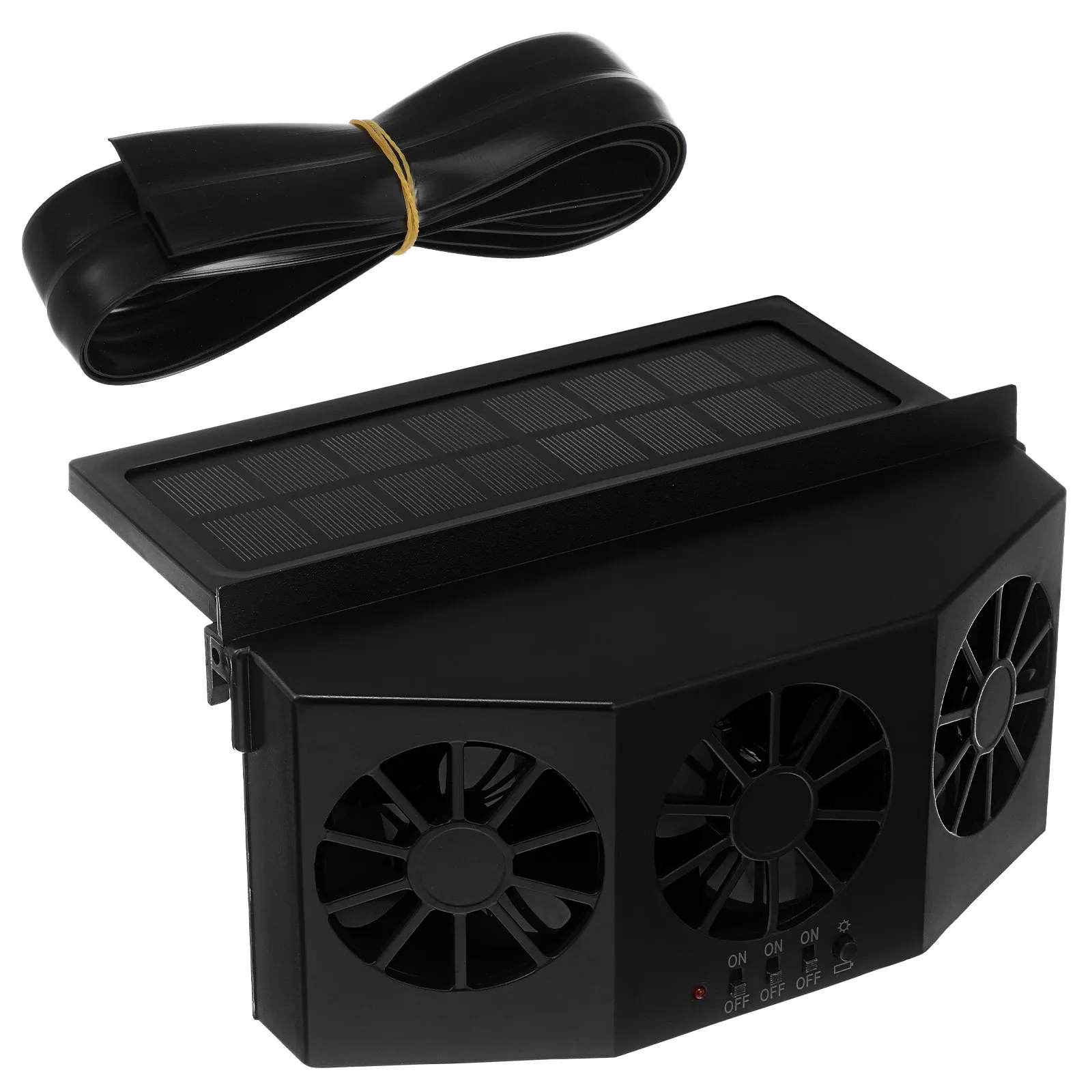 Solar Powered Car Fan Window Mounted Triple Turbine Ventilation Exhaust Fan for Rapid Cooling Vehicle Interior Protection System