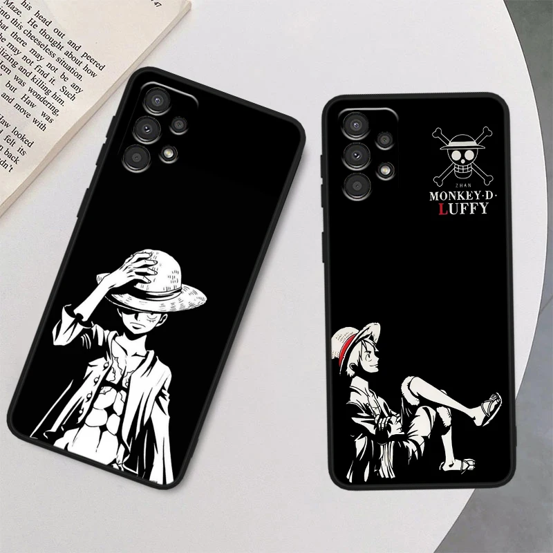 Cartoon O-ne P-ieces Luffy For Samsung A90 A80 A70S A60 A50S A40 A30S A20E A20S A10S Silicone Black Phone Case