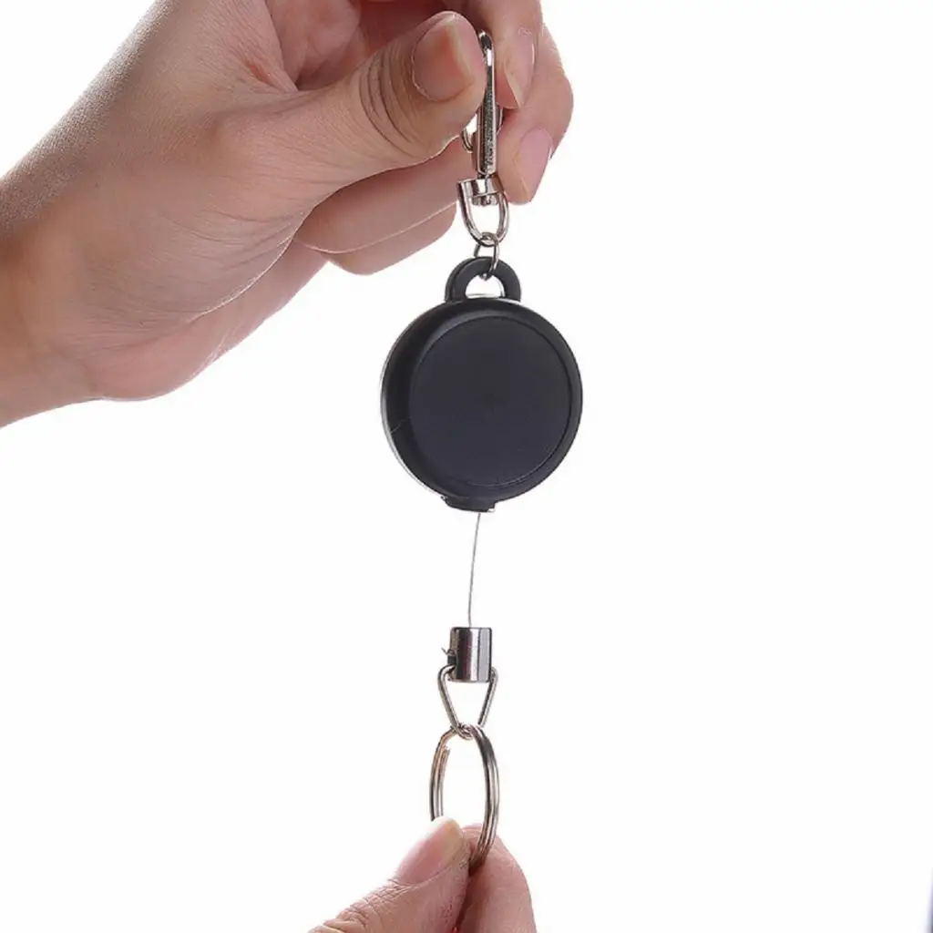 Key Retractable Clip Plastic ABS Steel Wire Pull Reel Keychain for Purse Keychains and Bag Key Ring