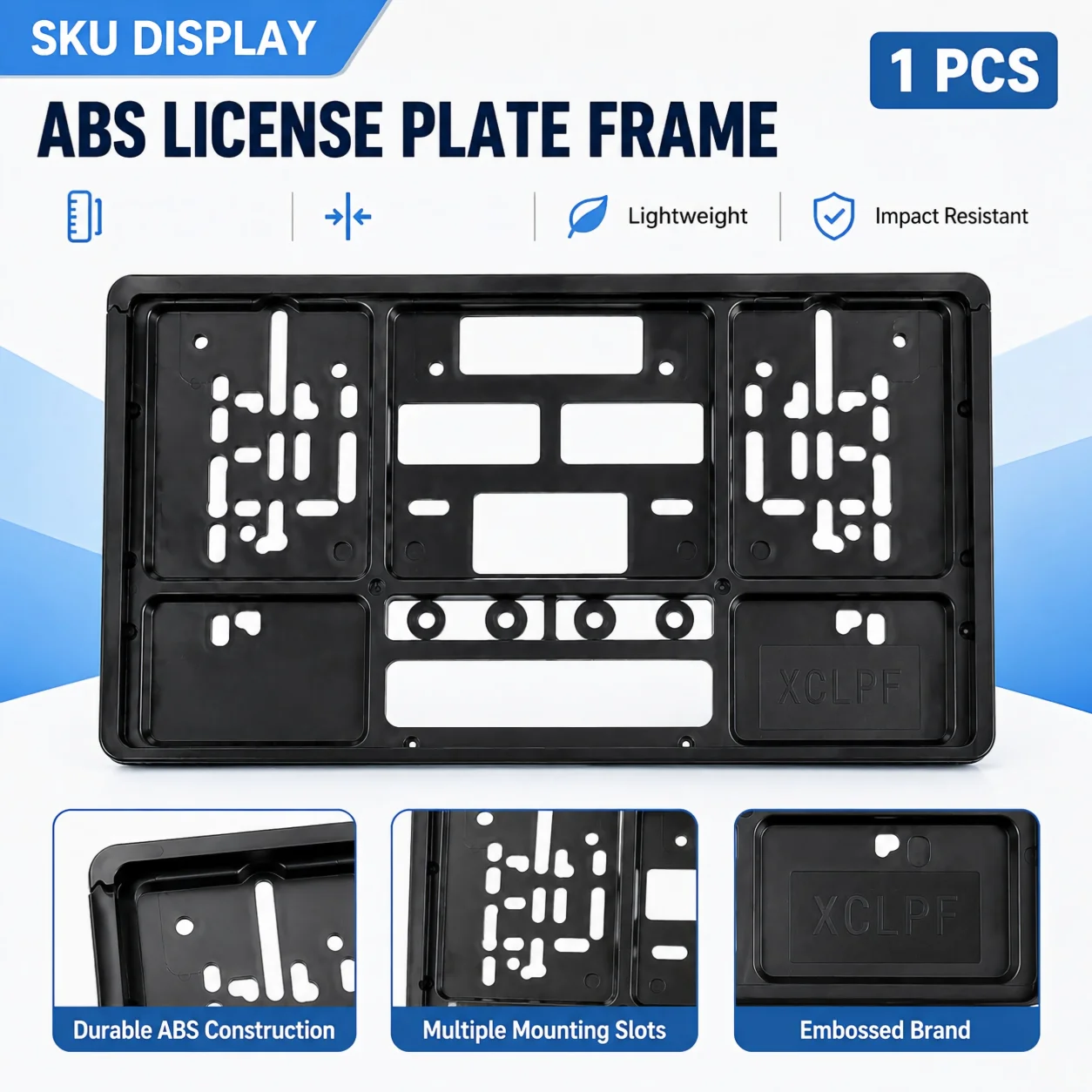 Universal protective license plate holder compatible with short license plates in Singapore, the Middle East, UAE, Dubai,