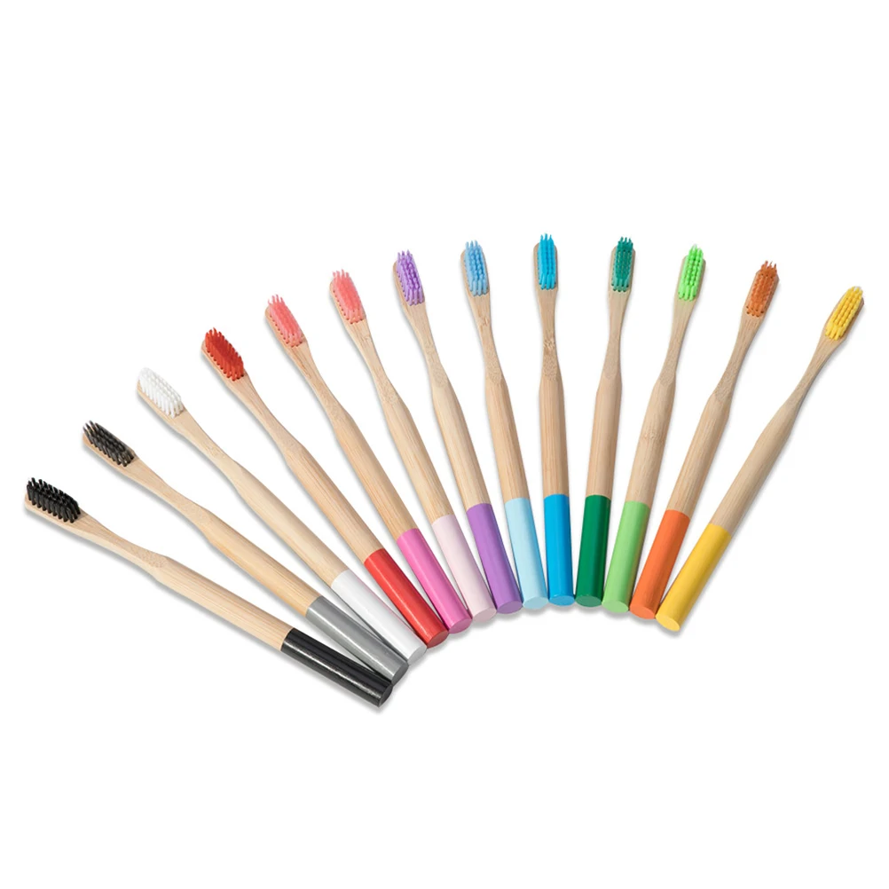 

4pcs Bamboo Durable Soft Bristle Long Handle Eco Friendly Adult Wooden Oral Bristle Toothbrush Health Teeth Cleaning