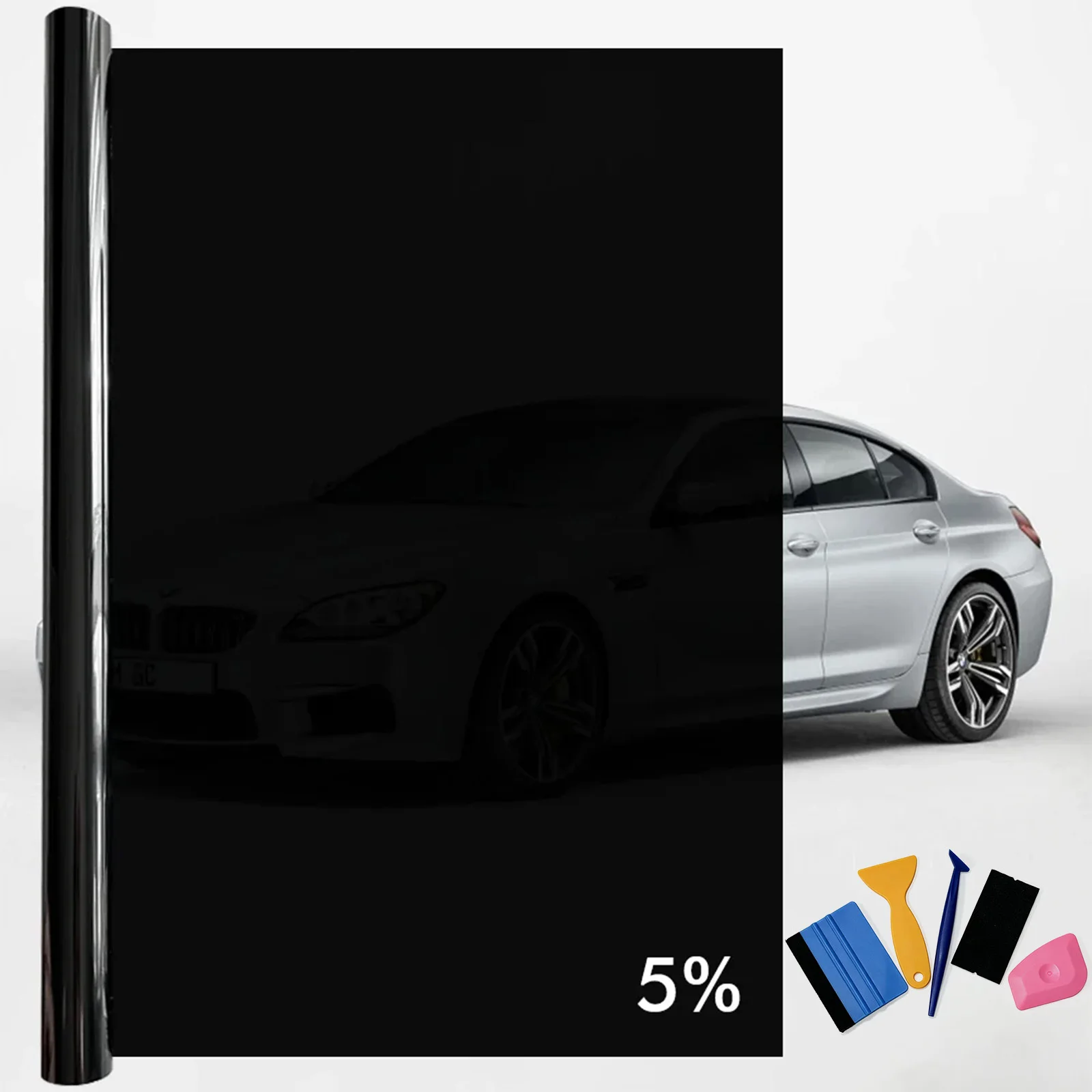 Auto-Fensterfolie 50x500cm 1-70% VLT Sichtschutz Vinyl Sonnenschutz Hitze-UV-Blocker Autoglas-Folie + DIY Werkzeugset – Detail 10
