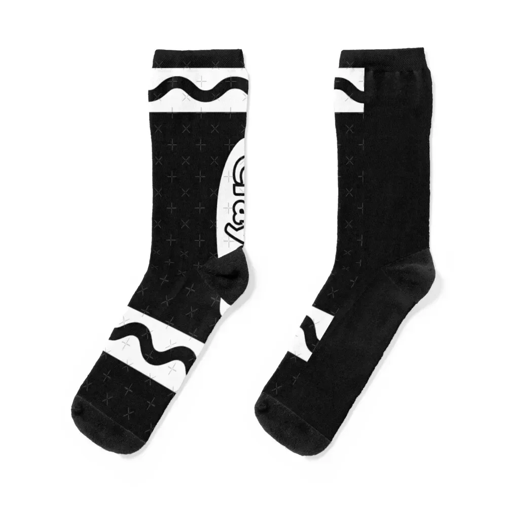 Black Crayon Box Halloween Party Group Costume Socks professional running soccer anti-slip custom sports Men's Woman Socks Men's