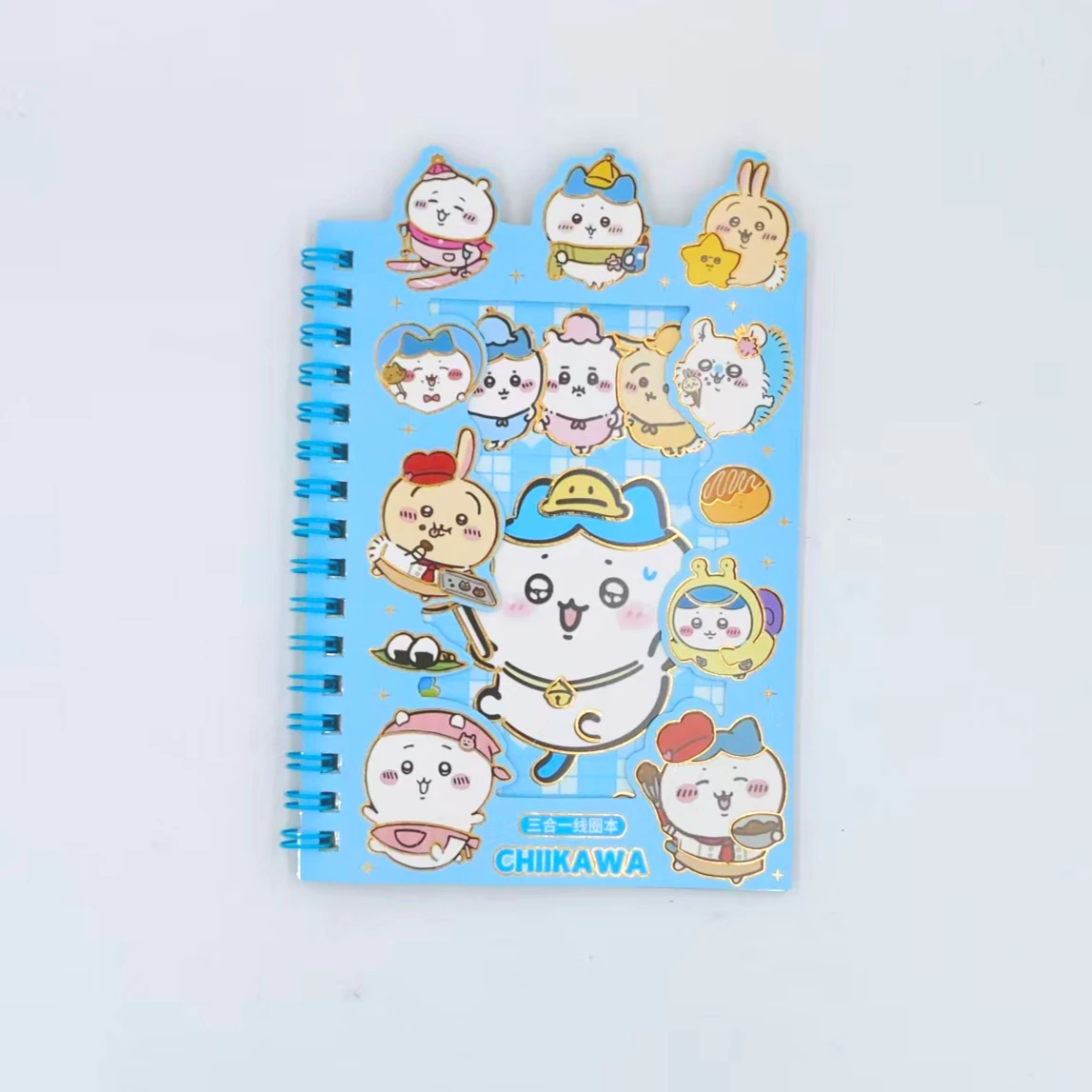 Chikawa Coil Notebook Three in One Cartoon Hand Drawn Cover Student Stationery Cute and Beautiful Children  Gift