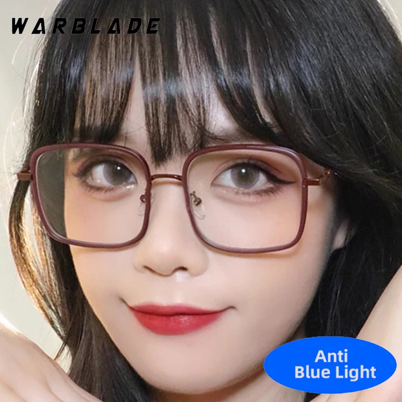 

Fashion Trending Metal Square Frame Women Men Anti-Blue Light Glasses Luxury Design Brand Reading Eye Protection Optical Eyewear