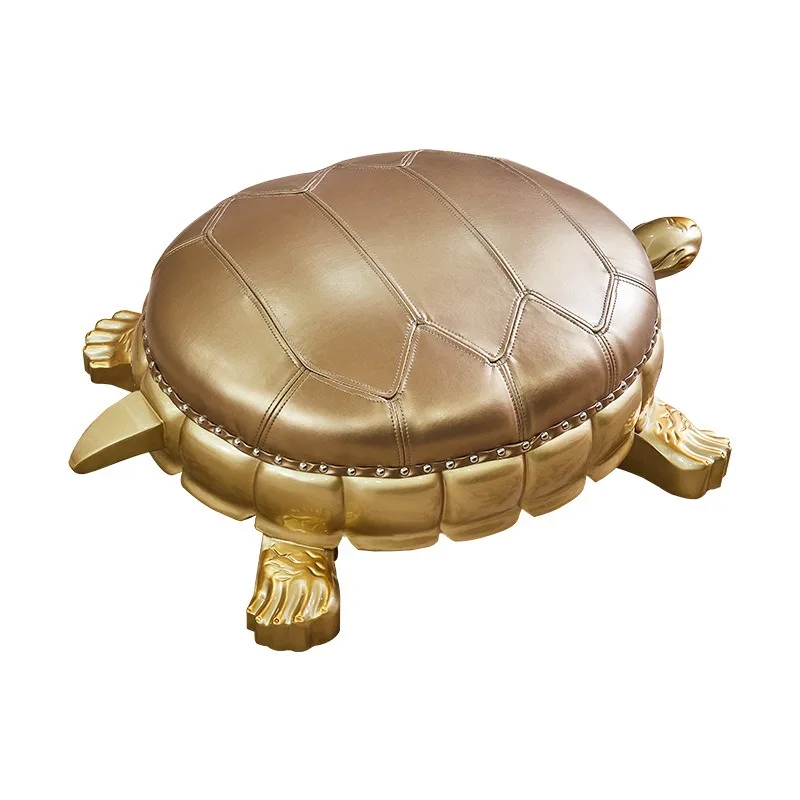 European solid wood golden turtle stool, living room household stool, low stool