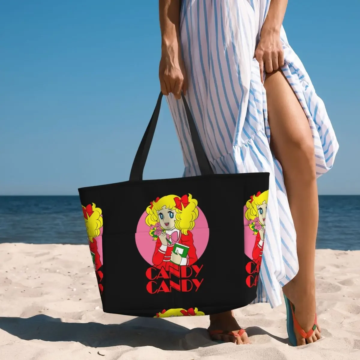 

Candy Candy Anime Japan Essential Beach Tote Bag Sport Gym Yoga Duffle Large Tote Bag Women Travel Bag Fitness bag