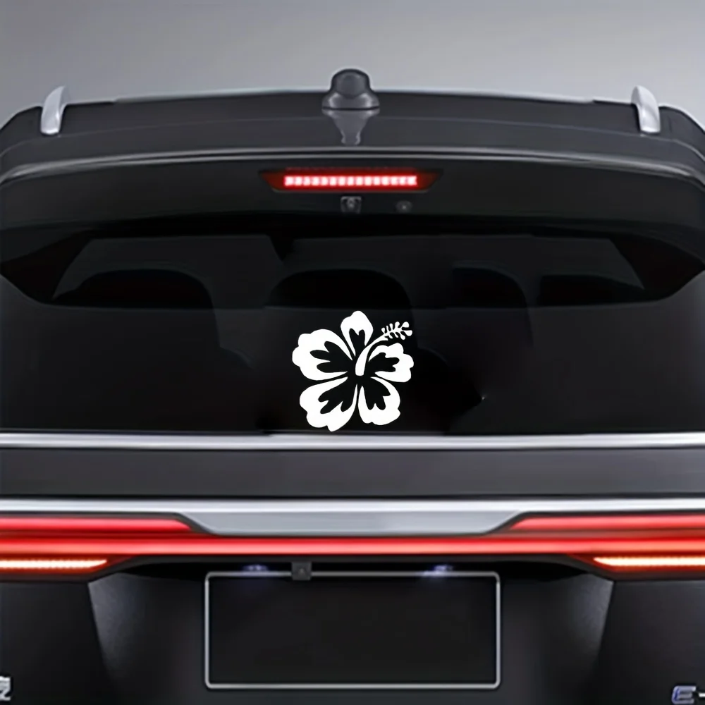 

Vibrant Hibiscus Flower Car Stickers | Waterproof Auto Rear Windshield Decal DIY Body Styling Car Accessories