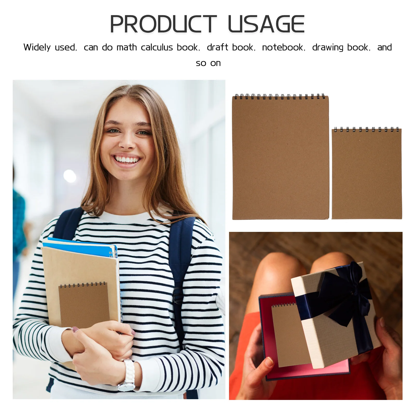 

2Pcs Sketch Books Simple Style Multipurpose Drawing Pad Art Coil Sketchbooks Students Painting Supplies Notebook