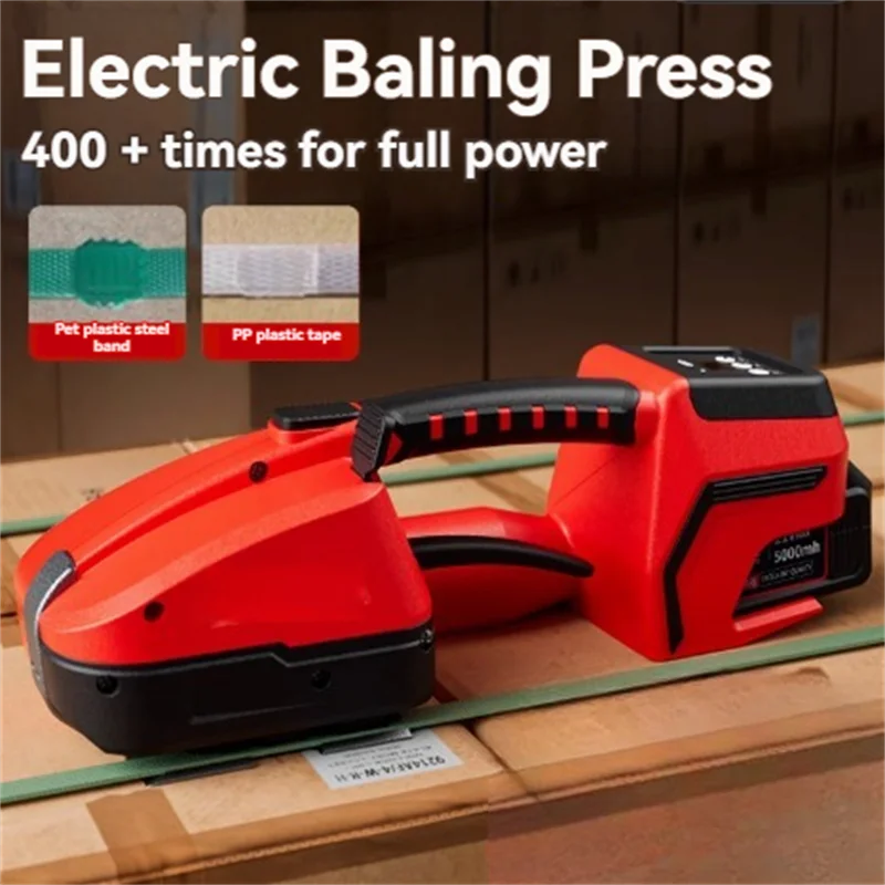 

New Electric Strapping Machine for 10-12mm PET/PP Strap Portable Automatic Packaging Tool Hot Melting Baler Digital Display