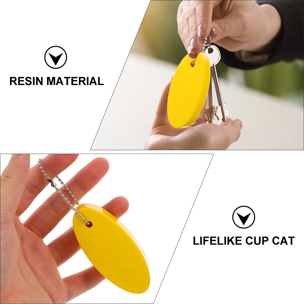 

4pcs PU Keychain Floating Oval Key Ring Buoyant Water Sports Accessories for Boating Fishing Rafting Sailing Water Skiing