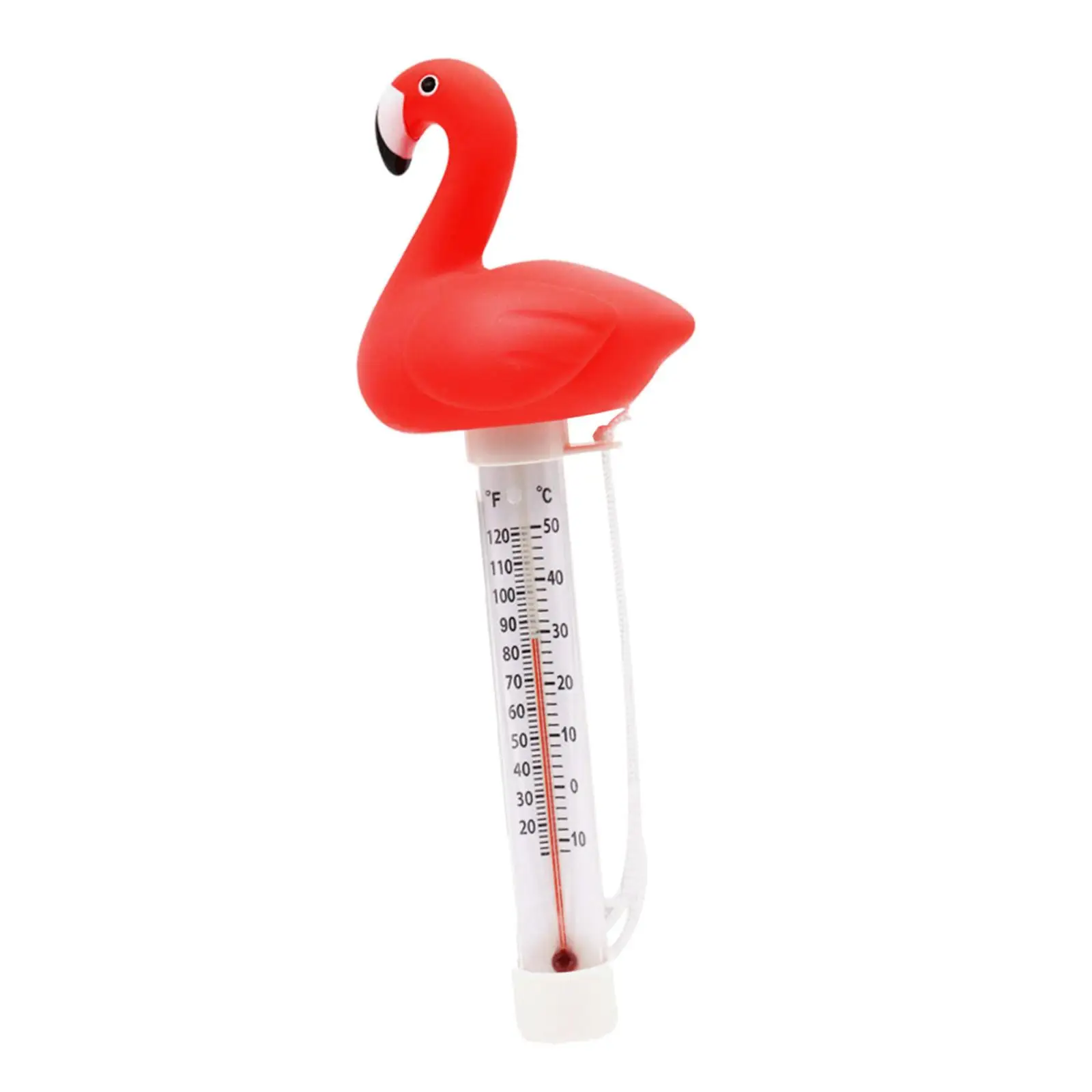 Flamingo Gauge Floating Pool Thermometer Indoor Outdoor Water Thermometer with String for Paddling Pool Hot Tub Fishing Pond