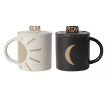 Sun and Moon Design Couple Ceramics Mugs