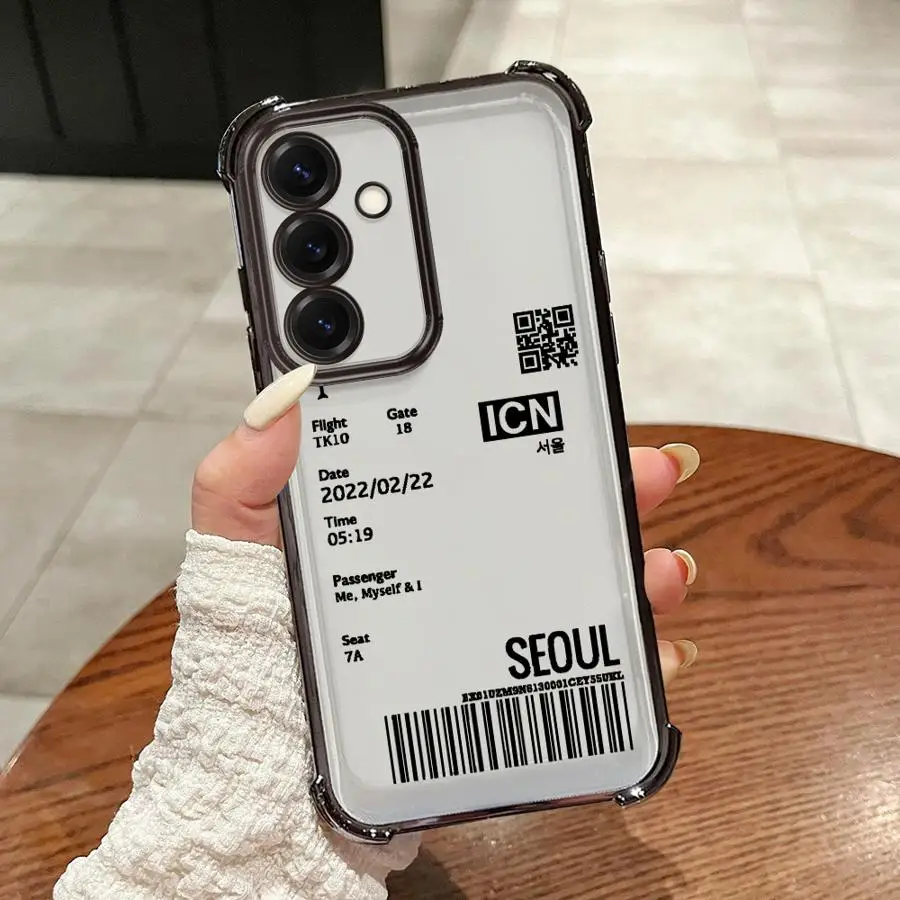 حافظة لهاتف سامسونج جالاكسي A17 A21s A16 A24 A35 A36 A52 A25 A26 A15 A13 A33 غطاء شفاف