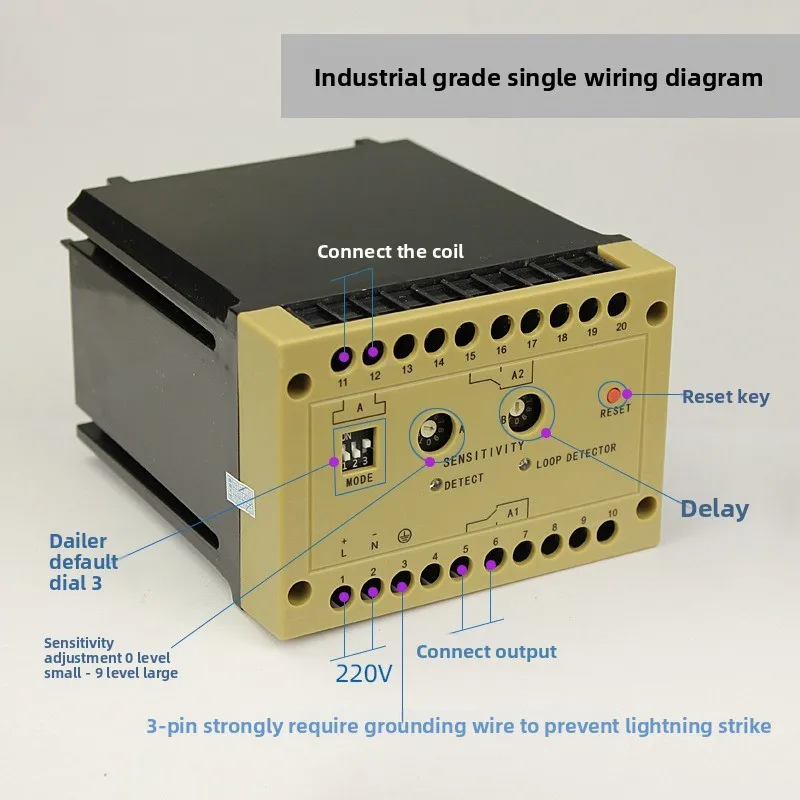 كاشف المركبات من الدرجة الصناعية، قناة واحدة، كاشف الإحساس الأرضي المضاد للتحطيم، وحدة تحكم في الملف الأرضي
