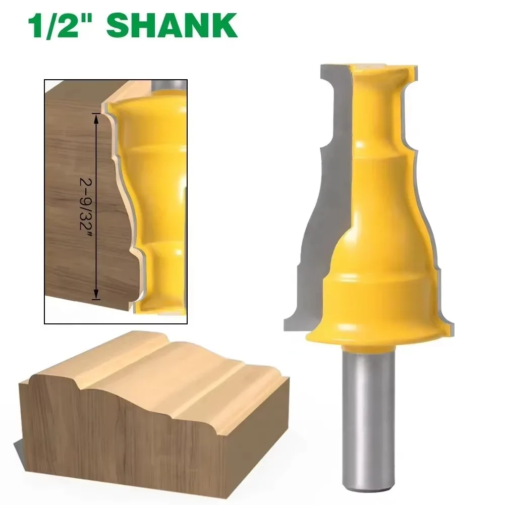 

1PC 1/2" 12.7MM Shank Milling Cutter Wood Carving Door & Window Casing Router Bit Line Knife Tenon Cutter For Woodworking Tools