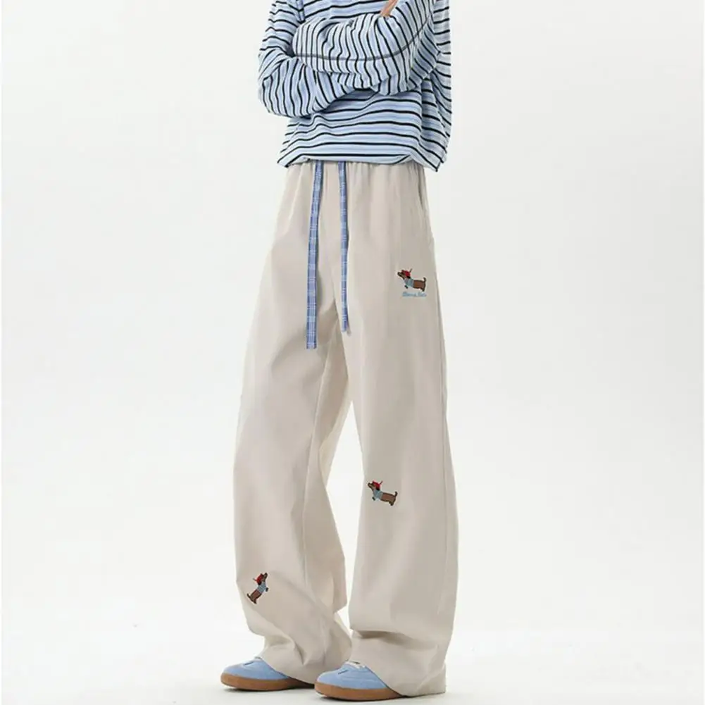 Y2k การ์ตูน Dachshund เย็บปักถักร้อย Casual กางเกงผู้ชายผู้หญิง Premium Jogging Drawstring Sweatpants Travel Baggy กางเกง