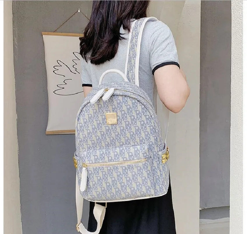 New Women High Quality Luxury Backpacks Fashion Design Canvas Large Capacity Shoulder Bags School Bag Travel Backpacks Totes