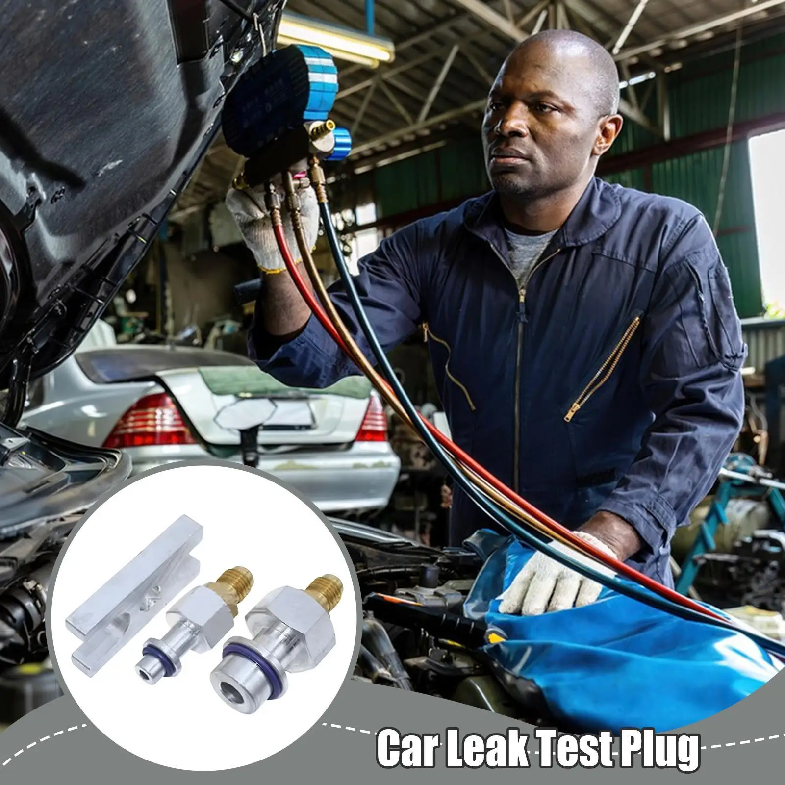 

Car Air Conditioner Leak Test Plug Stopper Leak Detection Refrigeration Hose Connector High Strength AC Pipe Test Stopper For