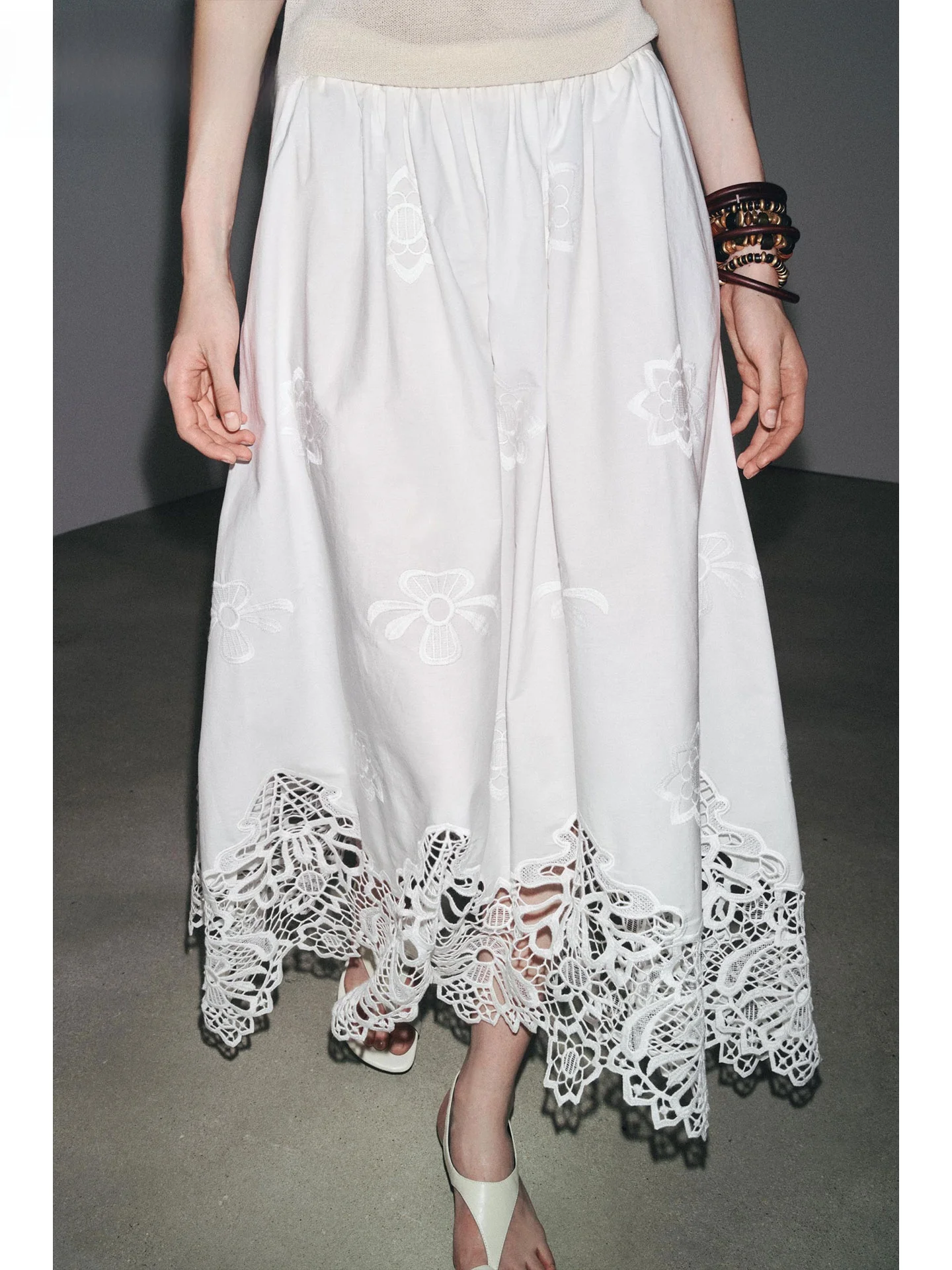 

Юбка-миди с вышивкой Ele, утягивающая длинная женская юбка трапециевидной формы с высокой талией, повседневная юбка трапециевидной формы, лето 20л