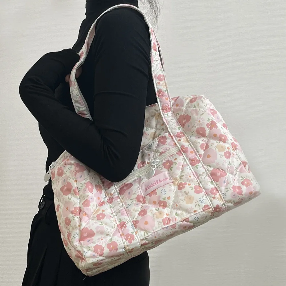 Sacs de rangement de poussette de Style coréen, multi-poches, grande capacité, sac Floral pour maman, fourre-tout léger, sac à bandoulière simple, maternité