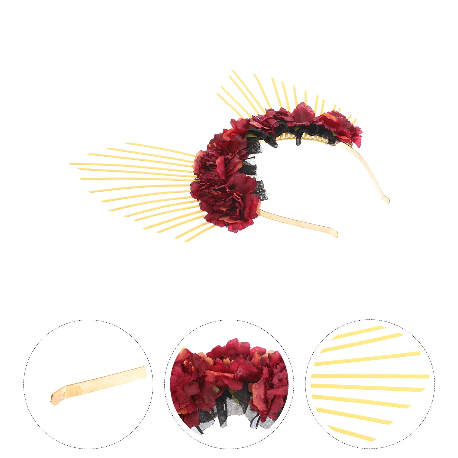 

Vintage Virgin Flower Hair Band For Women Flexible Lightweight Party Headband Costume Hair Decor Wedding Prom Bridal