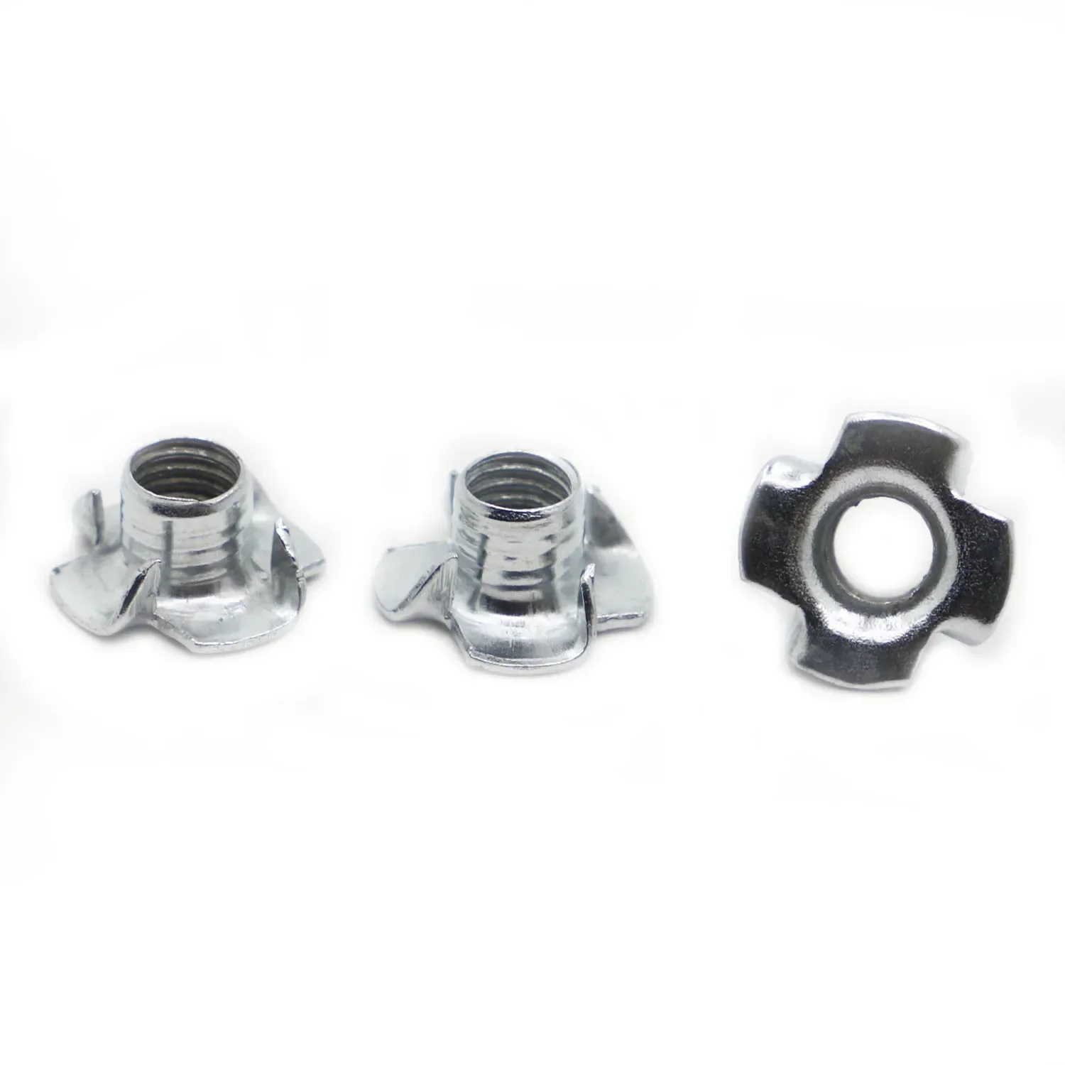 M3 M4 M5 M6 M8 M10 Zinc Plated Steel Four Claws Prongs Knock In Wood Captive Nut Insert Nut