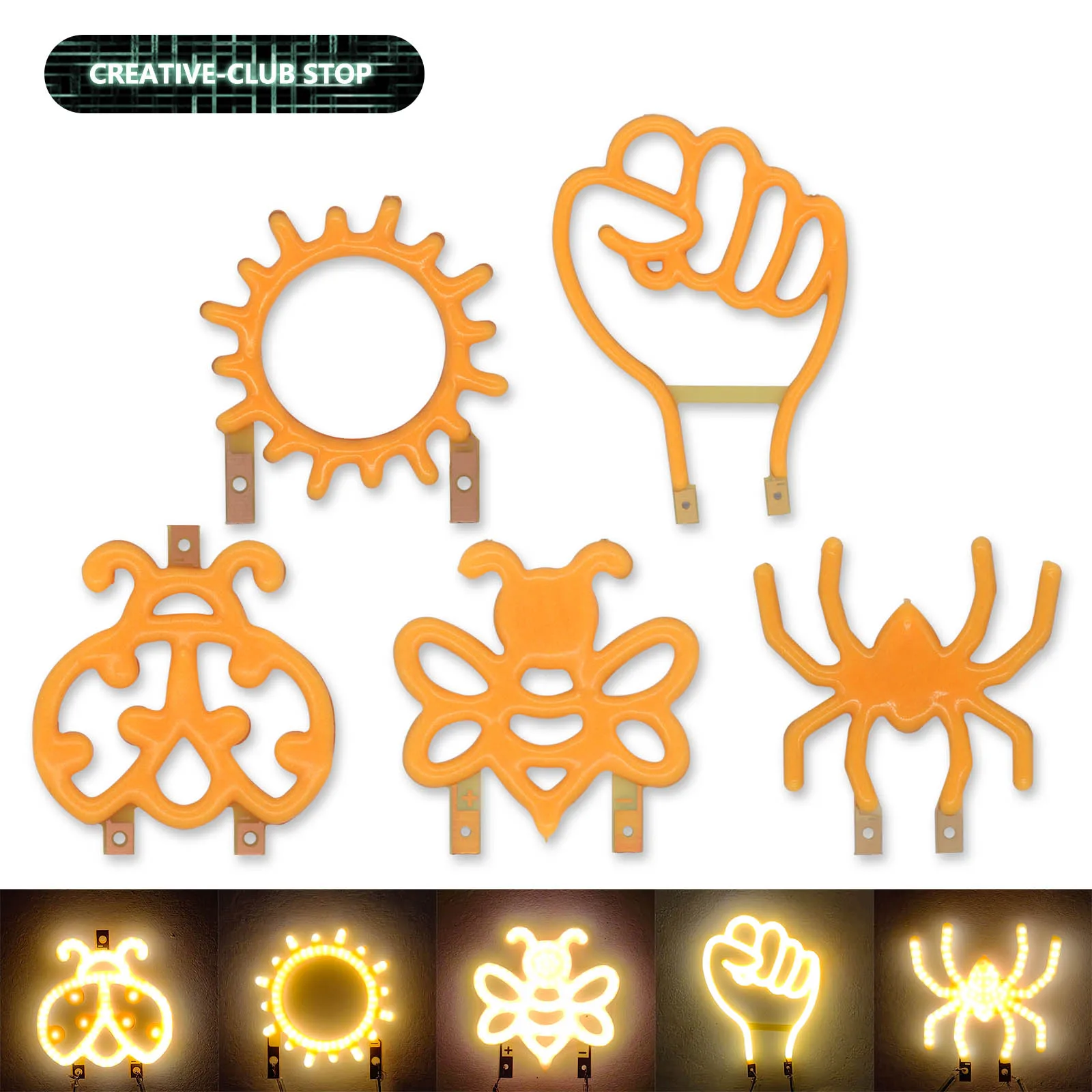 

LED DC3V Fist Bee Ladybug Spider Sun LED Filament Diode For Holiday Party Wedding Interior Decoration Lighting Accessories DIY