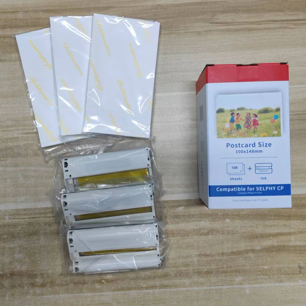 Cartuchos de Tinta KP-36IN KP108IN Compatibles con Papel Fotográfico Canon Selphy CP 4"x6" Selphy CP1500 CP1300 CP1200 CP910 CP900 CP760